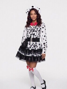 Upcycled Handmade Spotted Sweetie Dalmation Puppy Halloween Costume Size M